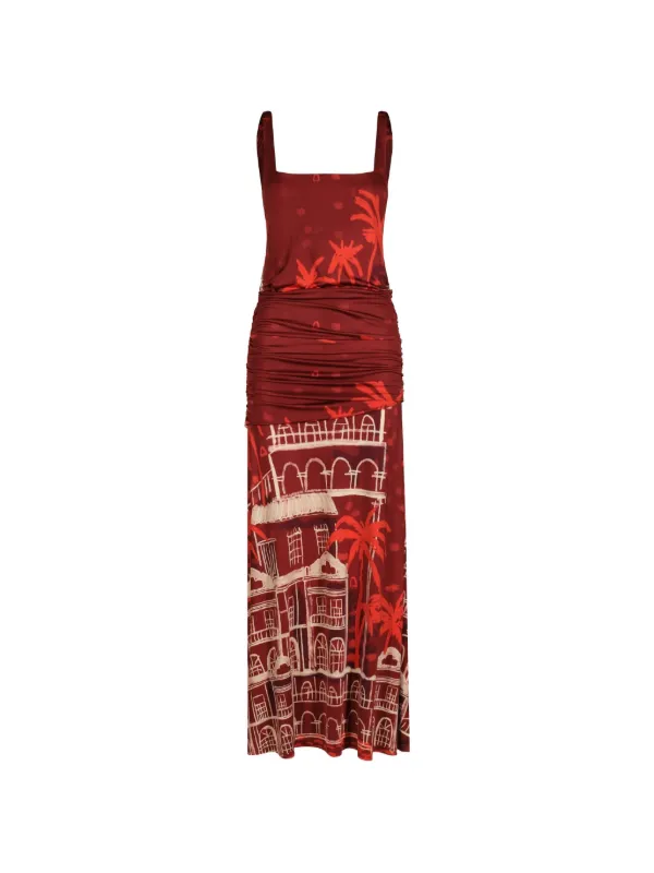 Johanna Ortiz Plant of Joy Midi Dress in Red