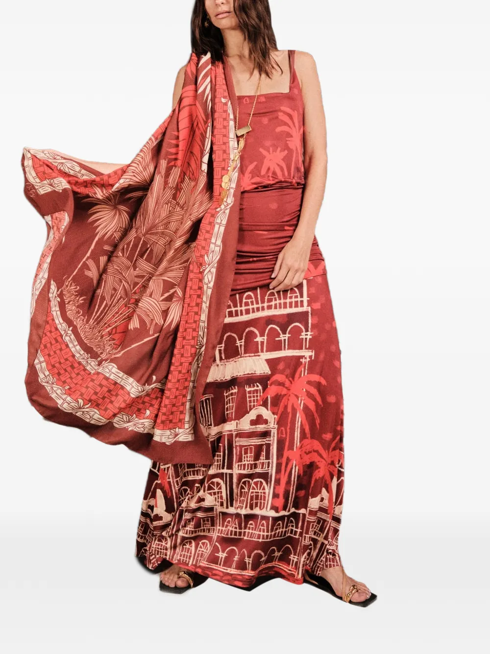 Johanna Ortiz Plant Of Joy midi dress - Rood