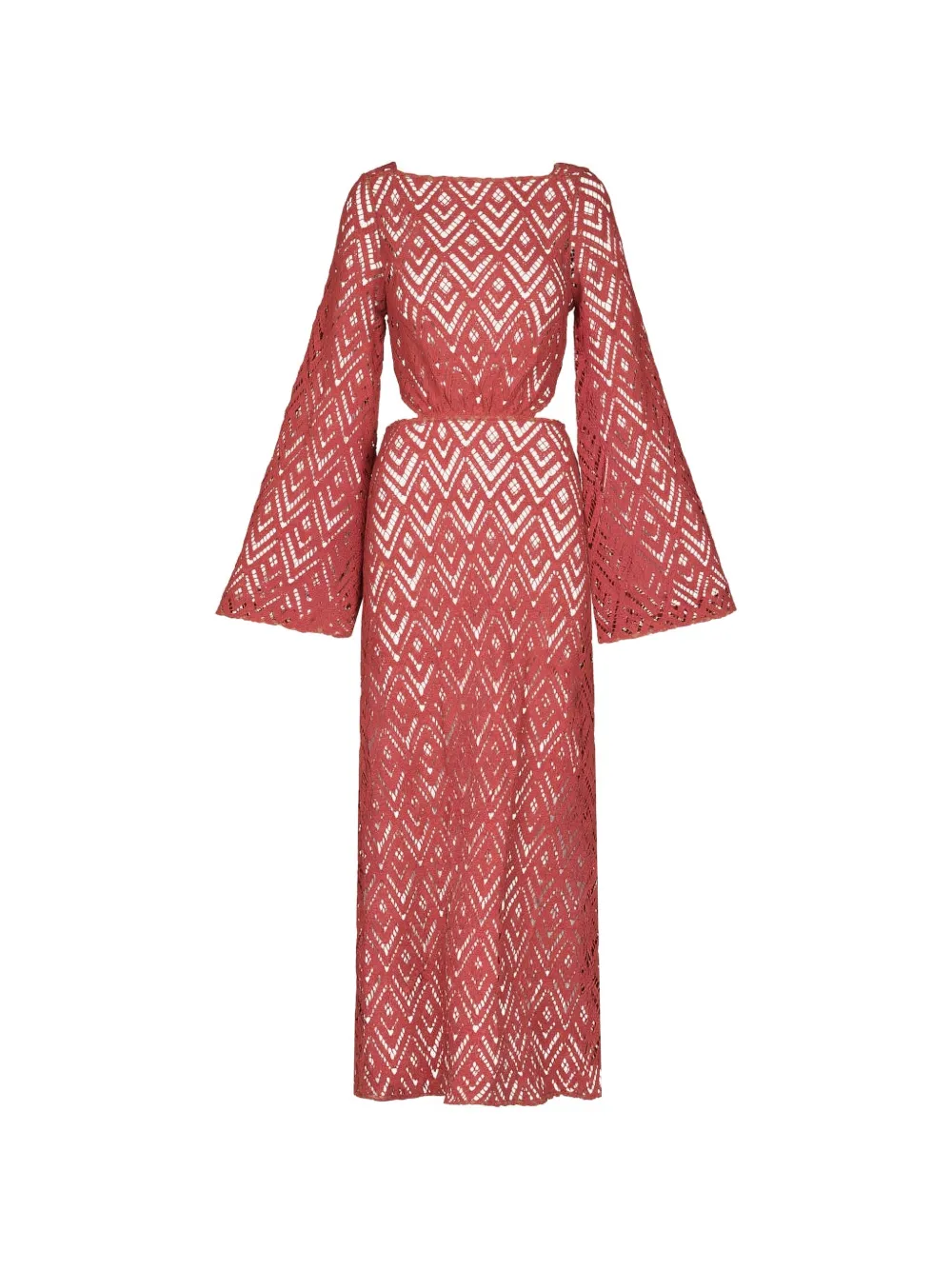 Johanna Ortiz Under The Sea embroidered midi dress - Rood