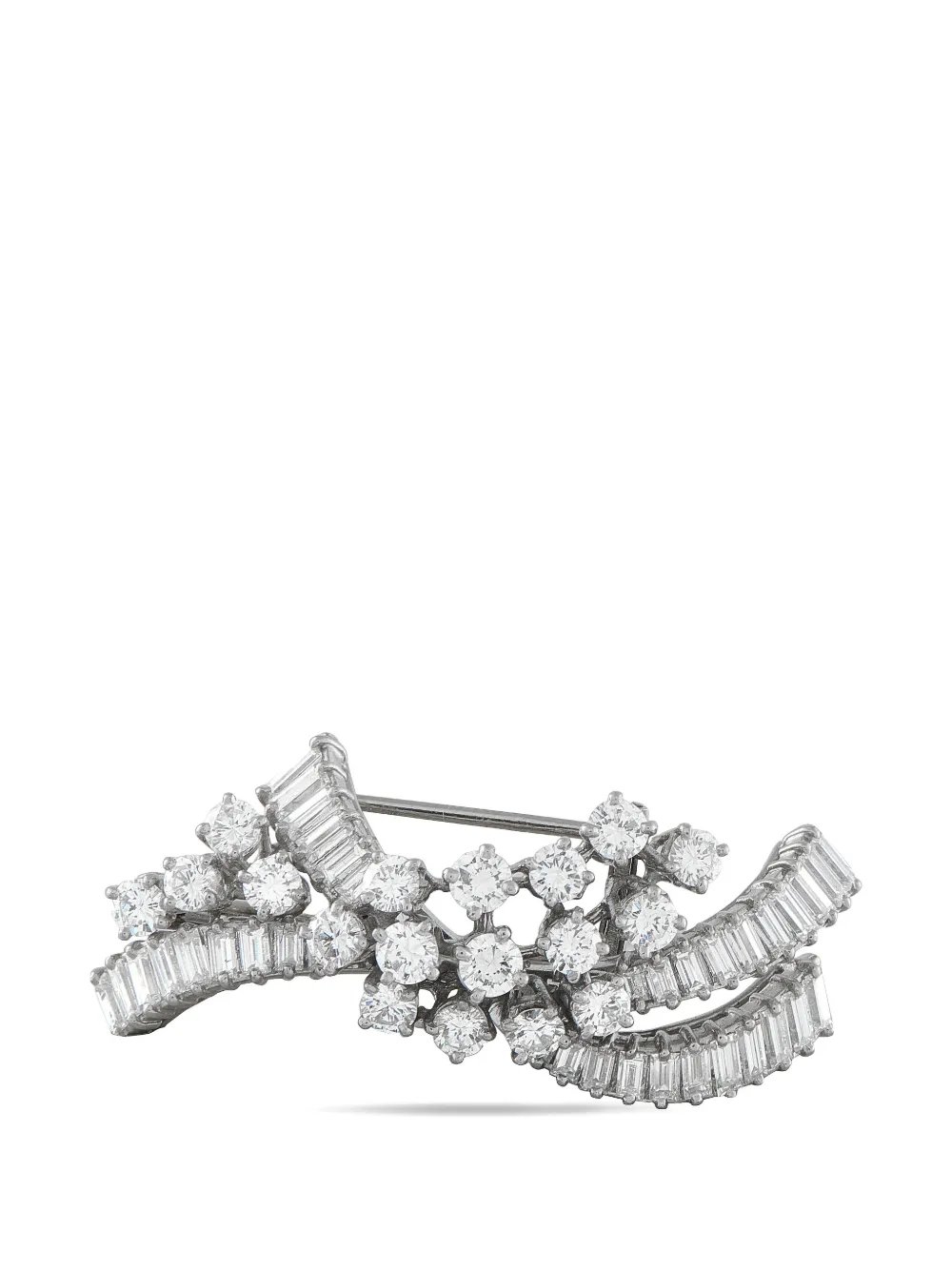 Boucheron Pre-Owned diamond platinum brooch - Argento