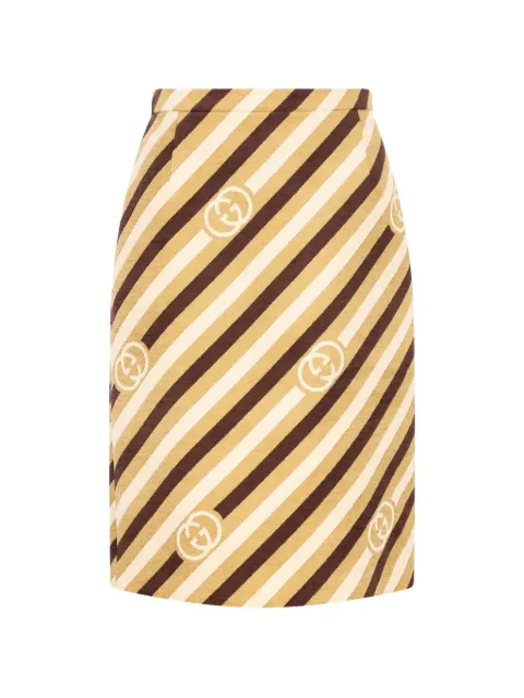 Gucci diagonal-stripe midi skirt