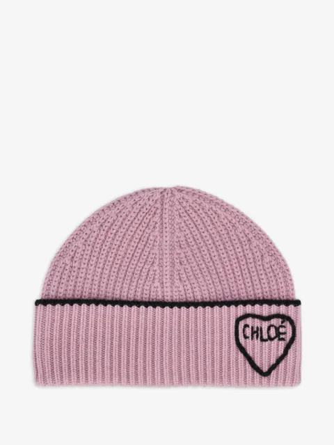 Chloé Encoeur ribbed beanie hat