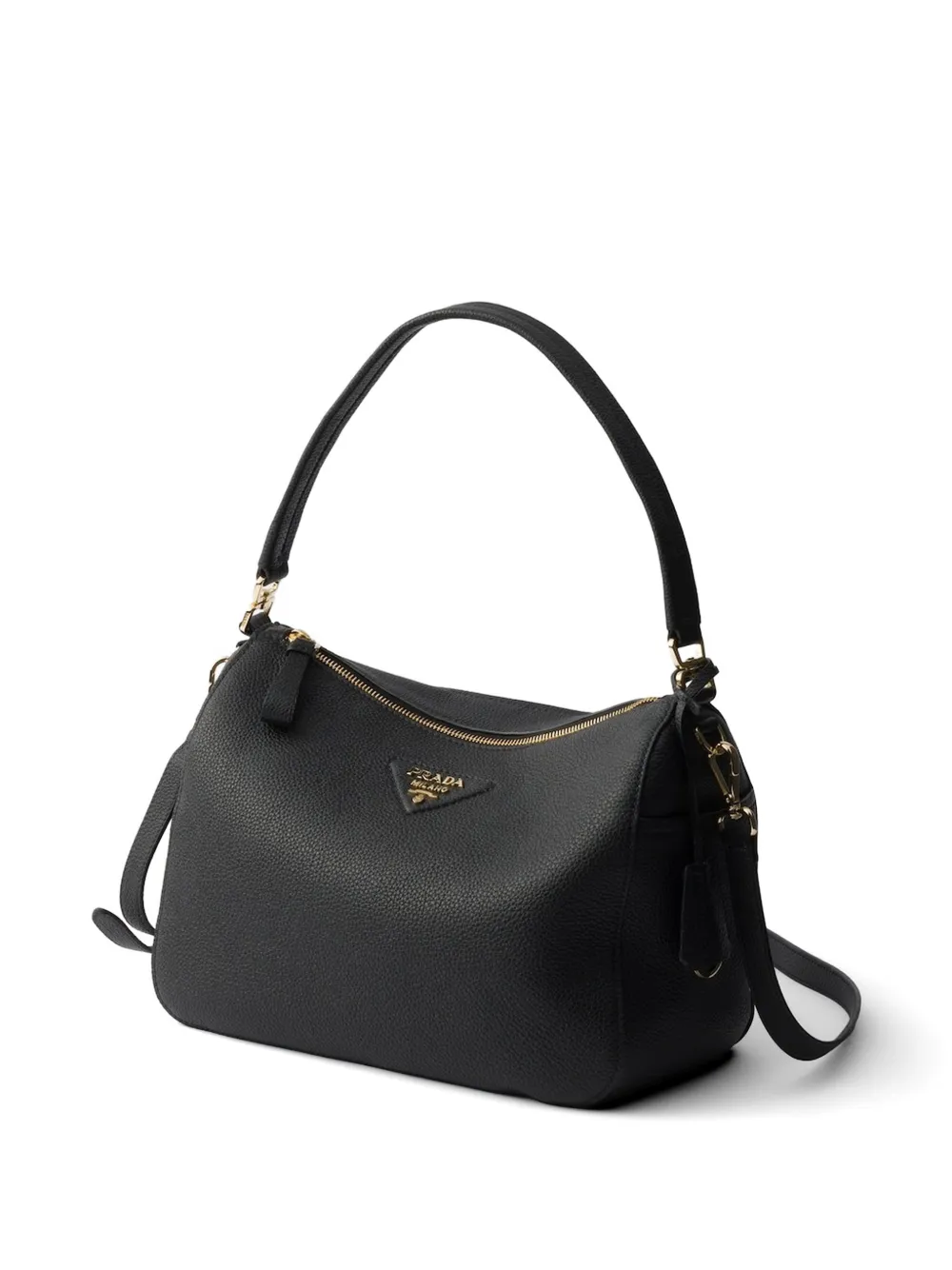 Prada Leren schoudertas Zwart