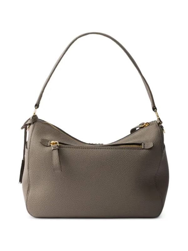 Prada Leather Shoulder Bag | Grey | FARFETCH ZA