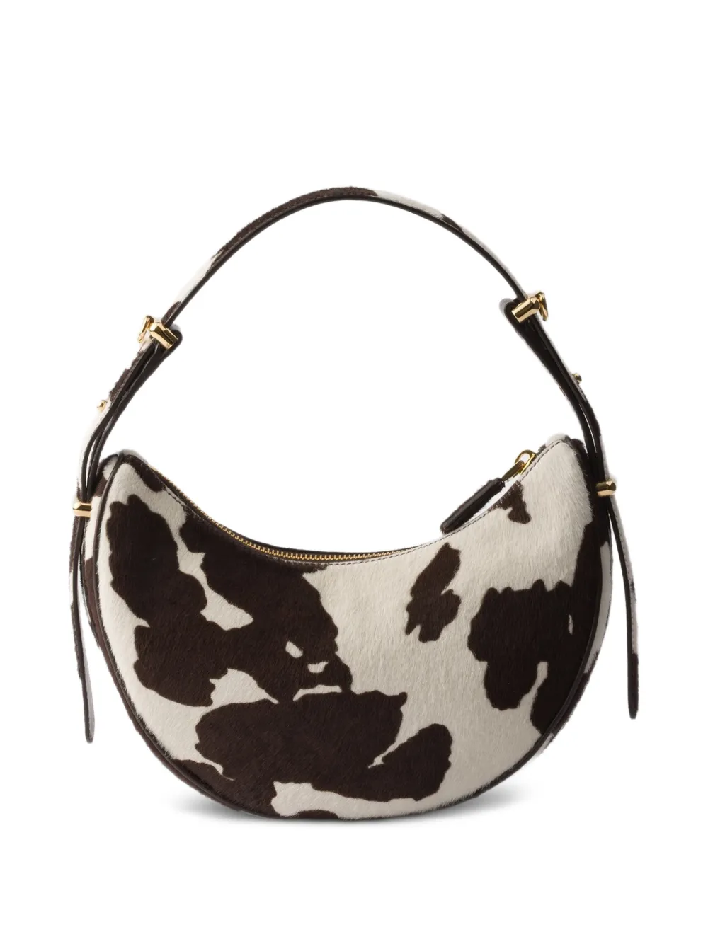 Prada mini Arqué printed leather shoulder bag - Bianco