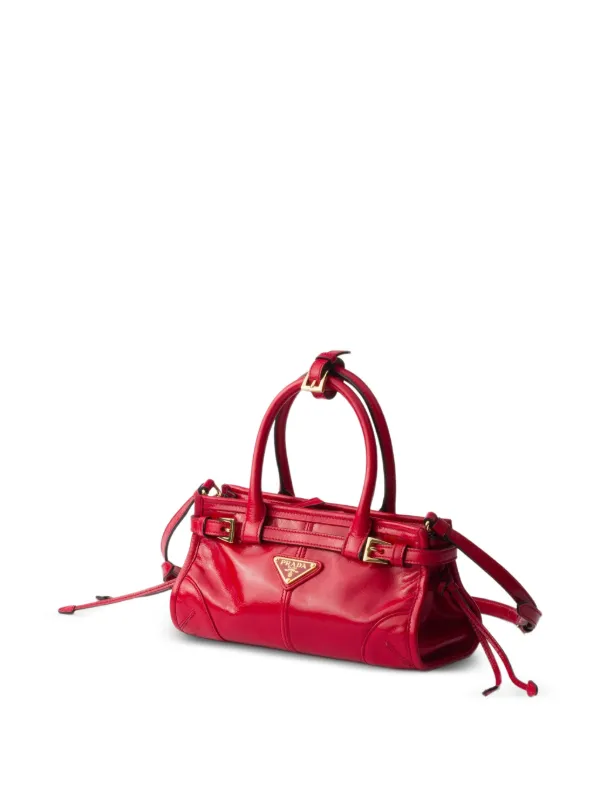 Prada Mini Bonnie Leather Tote Bag | Red | FARFETCH