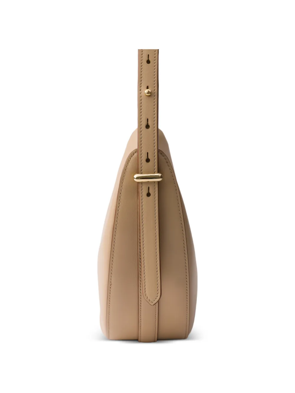 Prada Arqué kleine leren schoudertas Beige