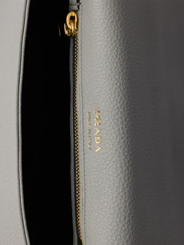 Prada Mini Leather Shoulder Bag | Grey | FARFETCH