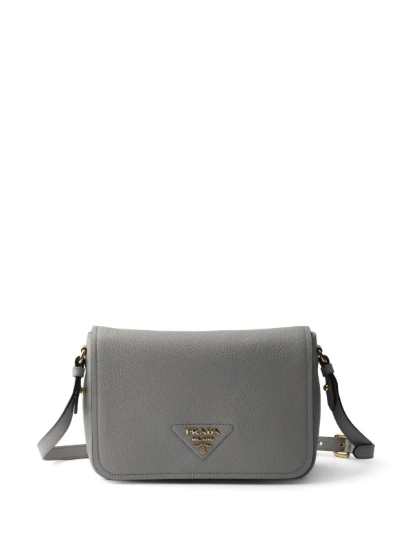 Prada Mini Leather Shoulder Bag | Grey | FARFETCH RO