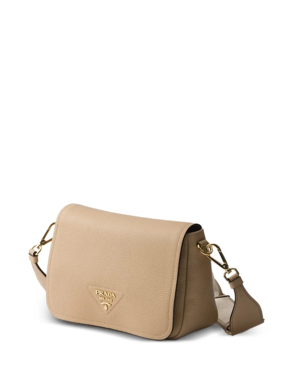 logo-plaque flap leather shoulder bag