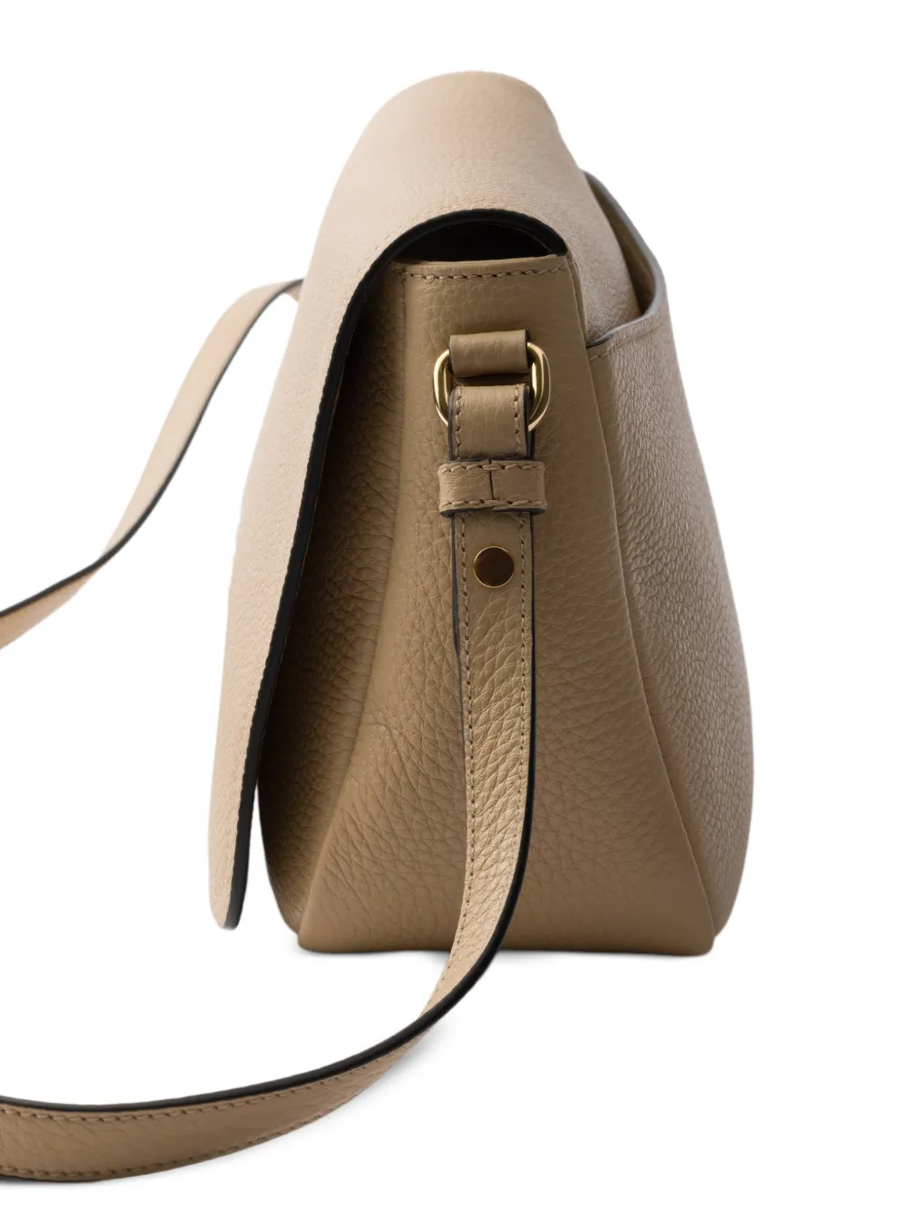 logo-plaque flap leather shoulder bag