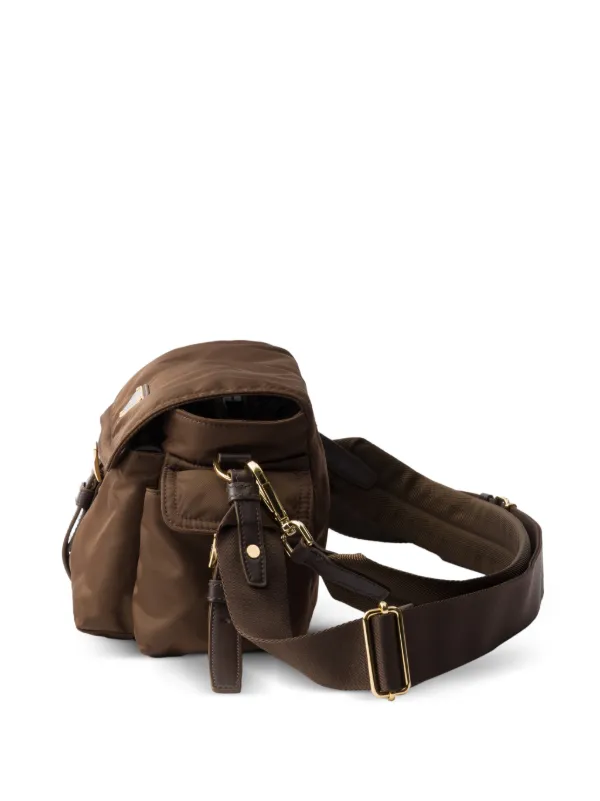 Prada Medium Explore logo-plaque Shoulder Bag | Brown | FARFETCH