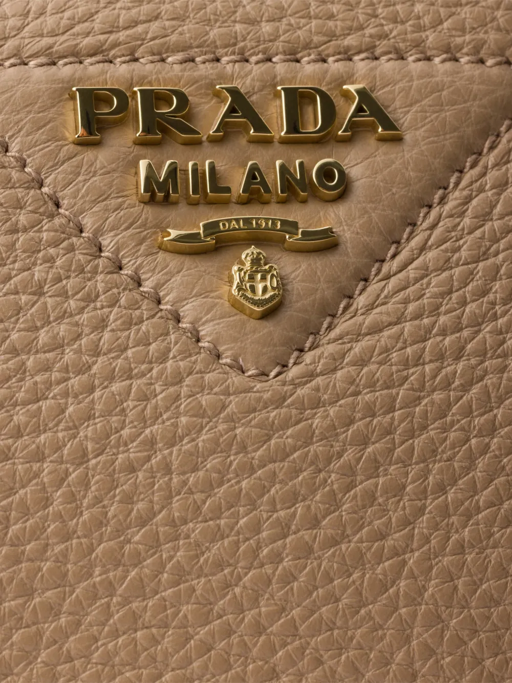 Prada Leren schoudertas Beige
