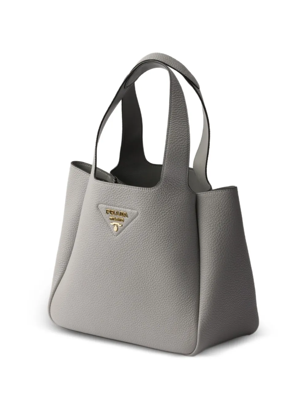 Prada Leren shopper Grijs