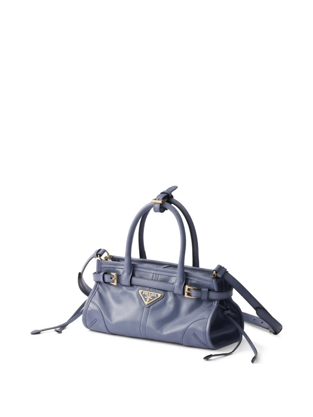  Prada Bonnie Leather Tote Bag - Blue 