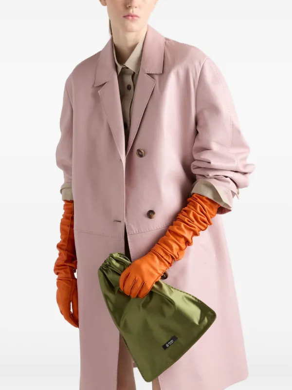 PRADA シルク ミニポーチ Prada Wish シルクポーチ | グリーン | FARFETCH JP