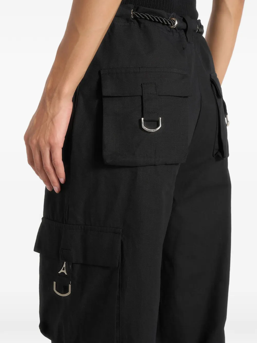 Manière De Voir Rosa ripstop cargo broek in parachute-stijl Zwart