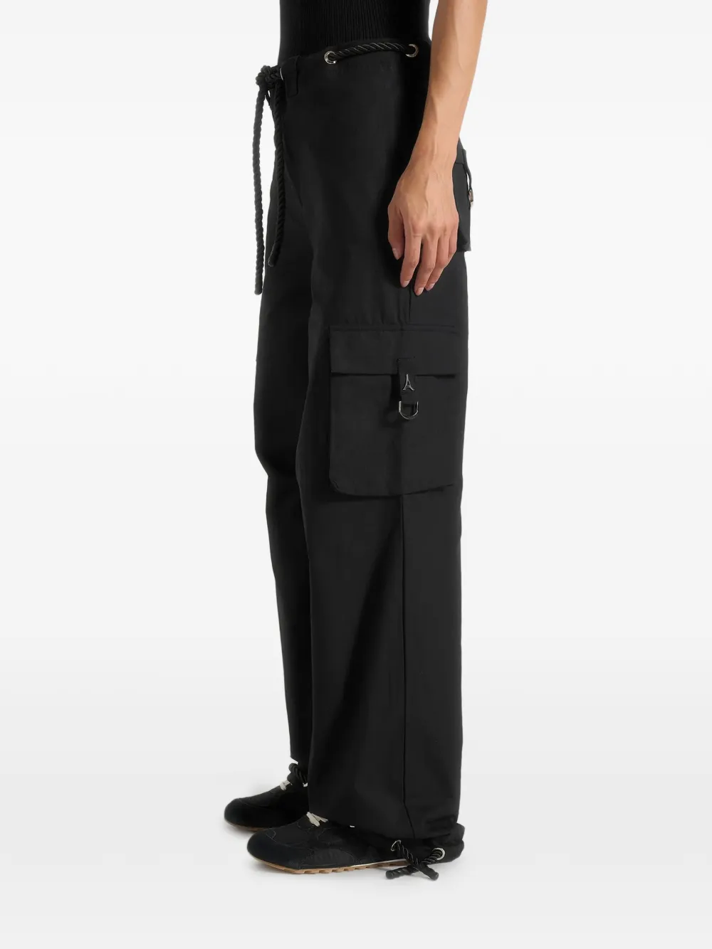 Manière De Voir Rosa ripstop cargo broek in parachute-stijl Zwart