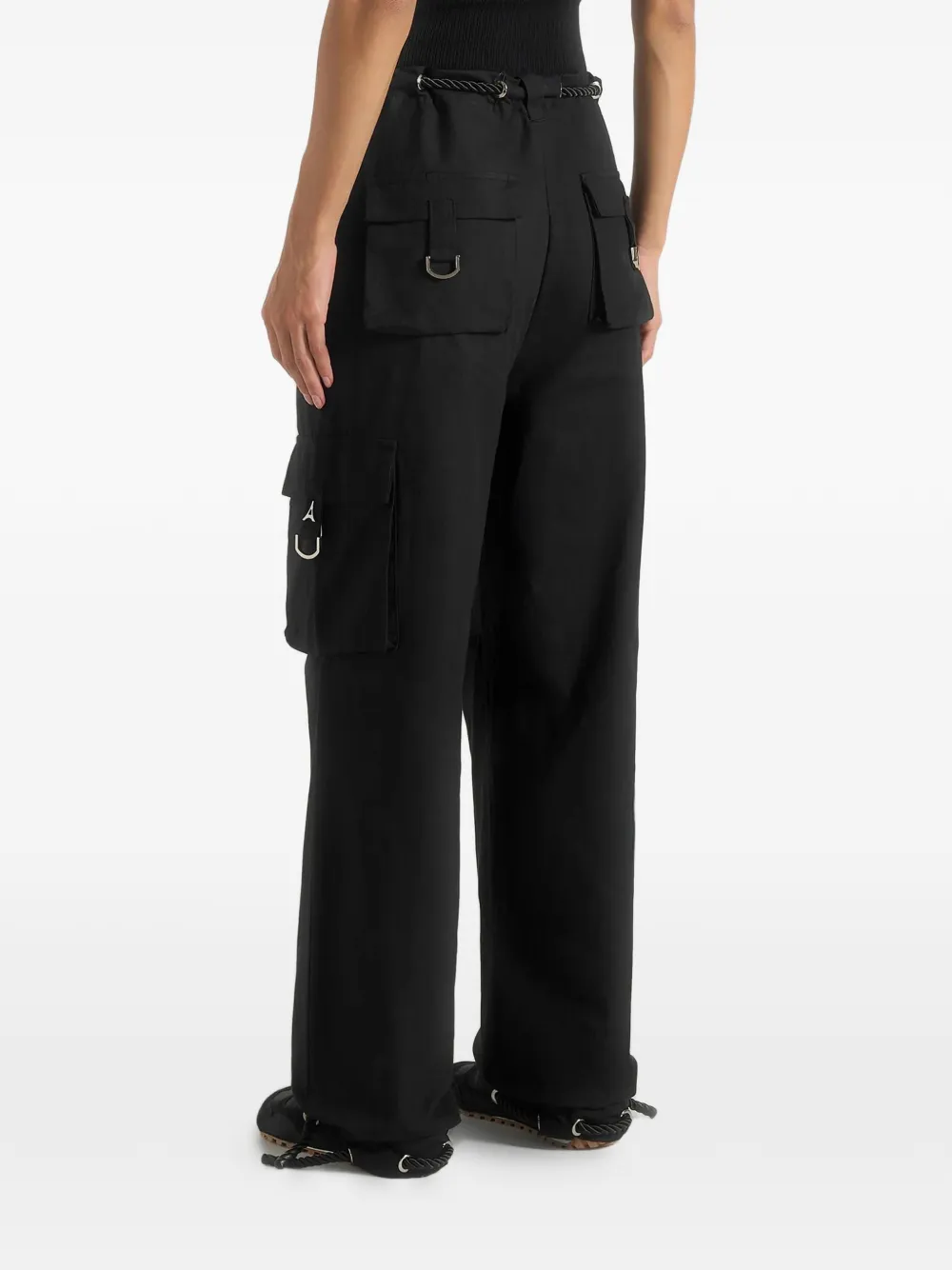 Manière De Voir Rosa ripstop cargo broek in parachute-stijl Zwart