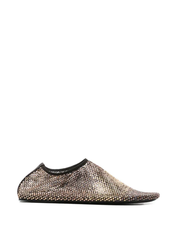 Christopher Esber Minette Ombré Crystal Ballet Flats in Gold