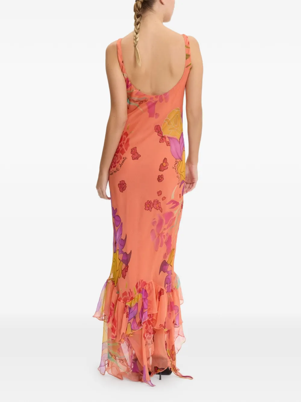 Donde Esteban Guava Flores maxi-jurk Oranje