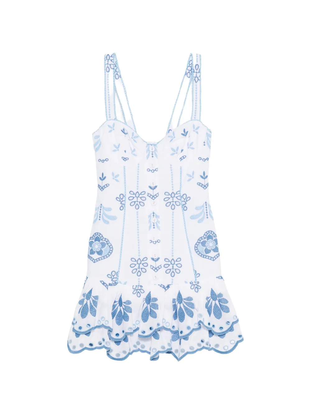 Charo Ruiz Ibiza Niva embroidered mini dress - Bianco