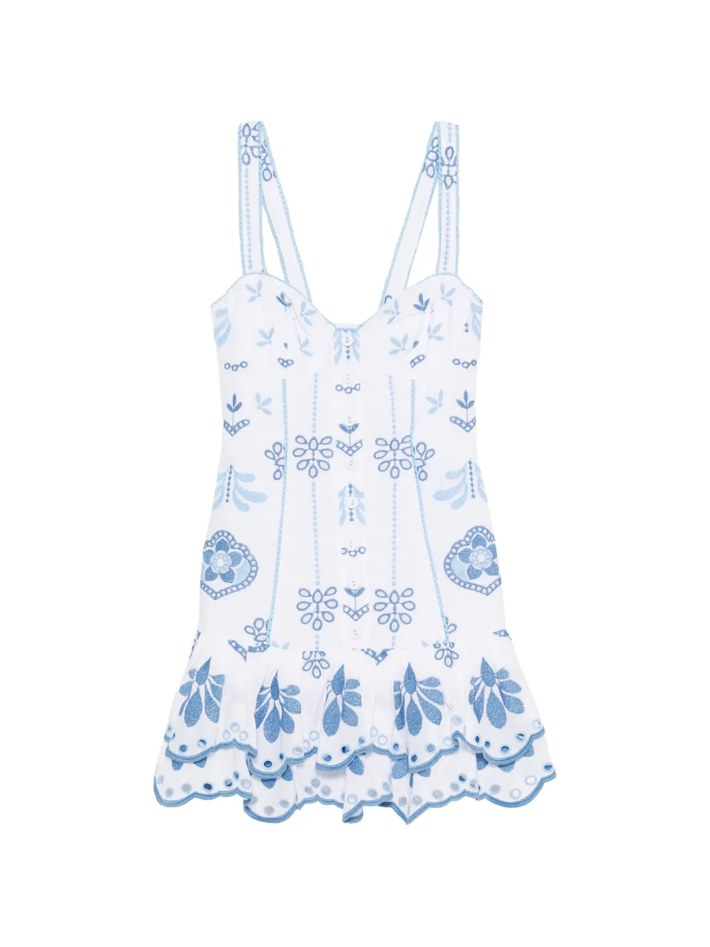 Charo Ruiz Ibiza Niva embroidered mini dress - Bianco