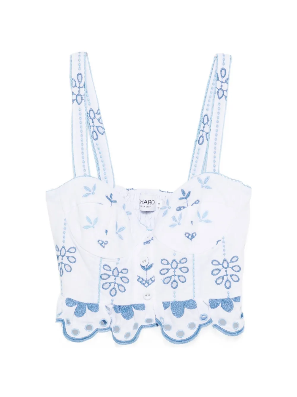 Charo Ruiz Ibiza Zia floral-embroidered top - Bianco