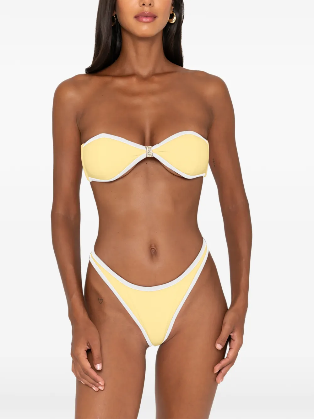  Fae Swim Hailey Piped Bikini Bottoms - Yellow 