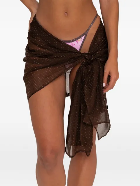 FAE SWIM sarong i silke og chiffon med ferskenmønster