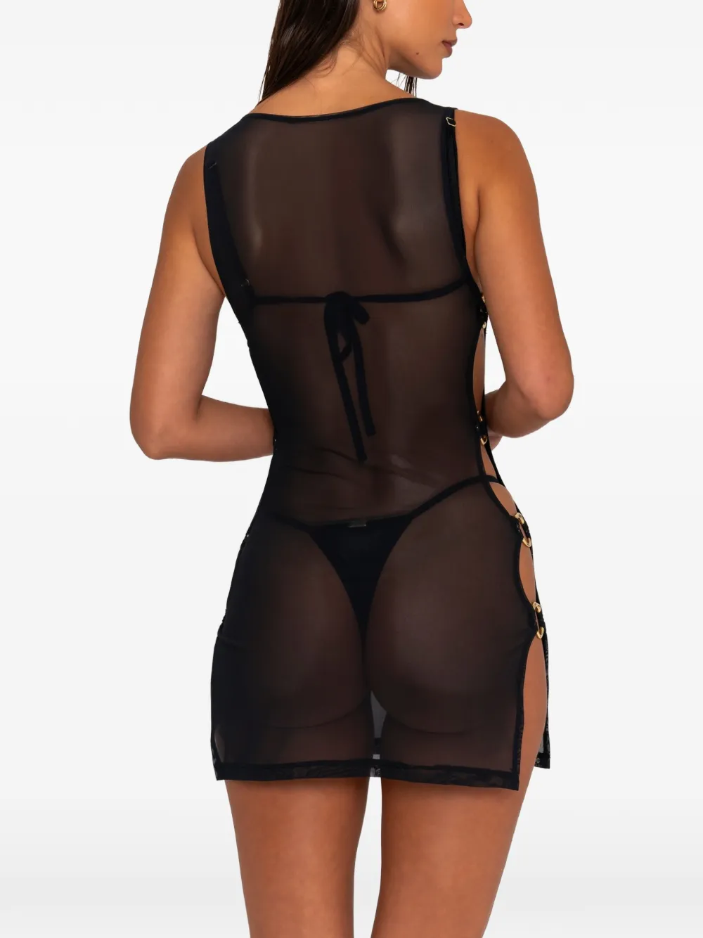  Fae Swim Moana Mesh Beach Cover Up - Black 