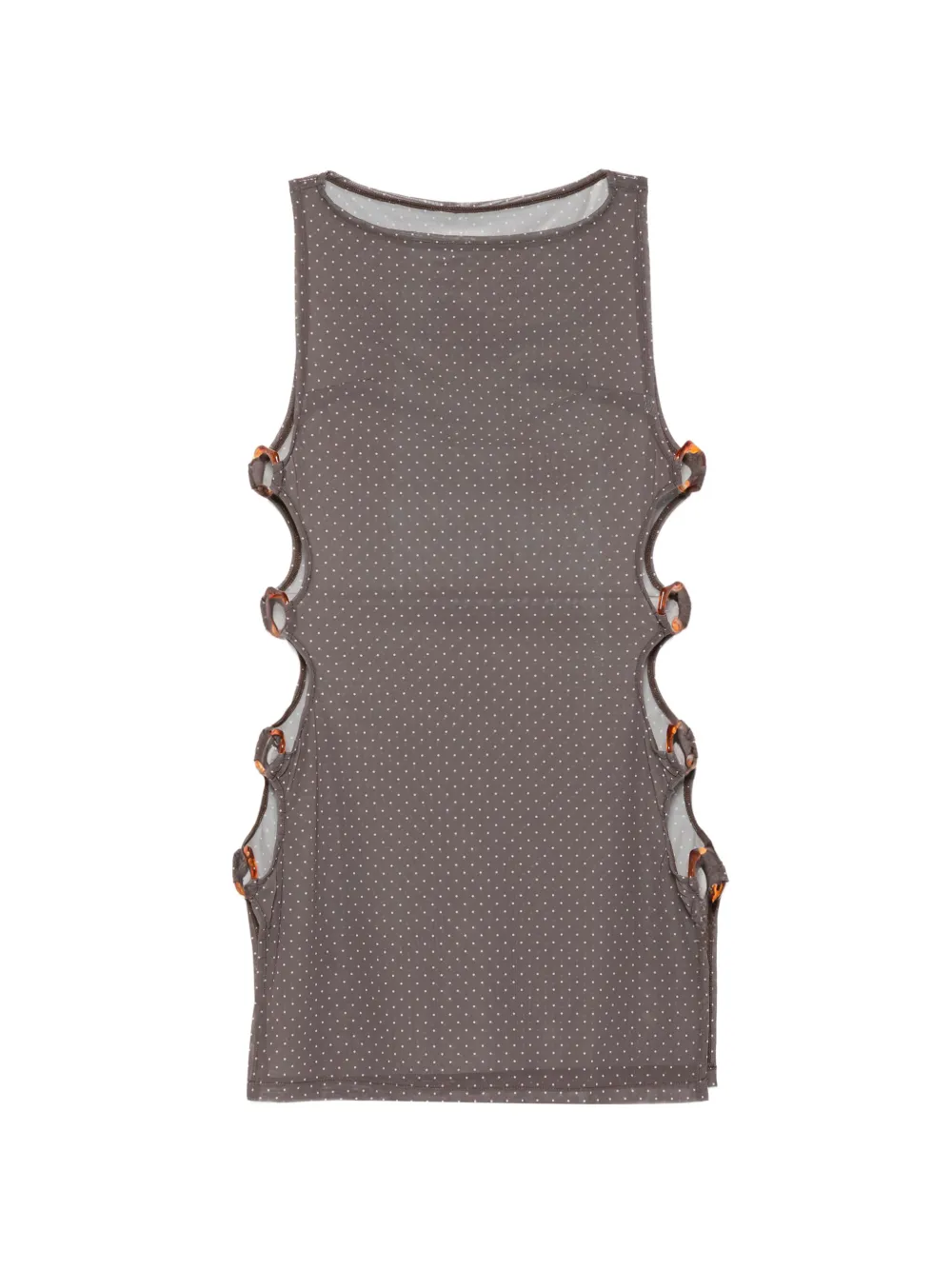 FAE SWIM Moana polka-dot cut-out mini dress - Grigio