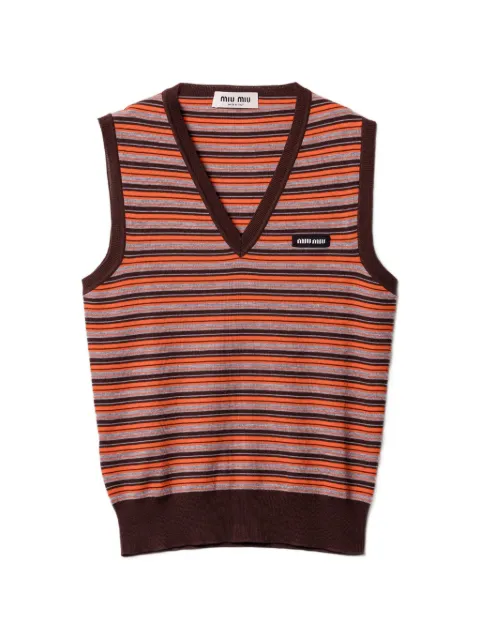 Miu Miu striped V-neck vest