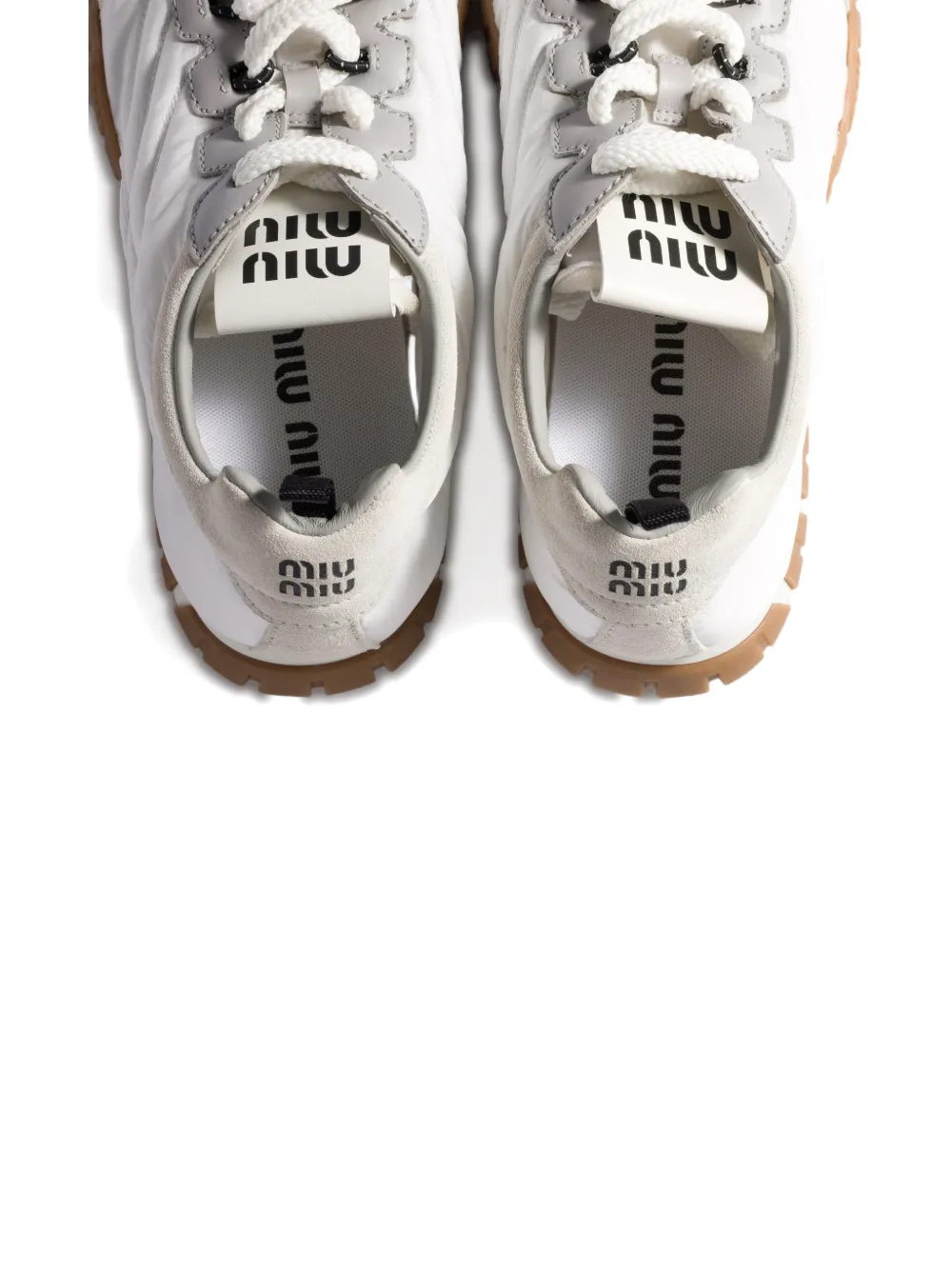 Miu Tyre stitching sneakers Wit