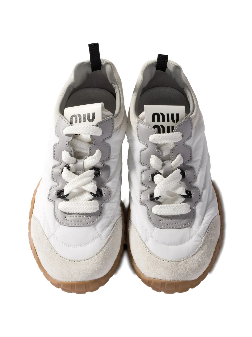 Miu Tyre stitching sneakers Wit