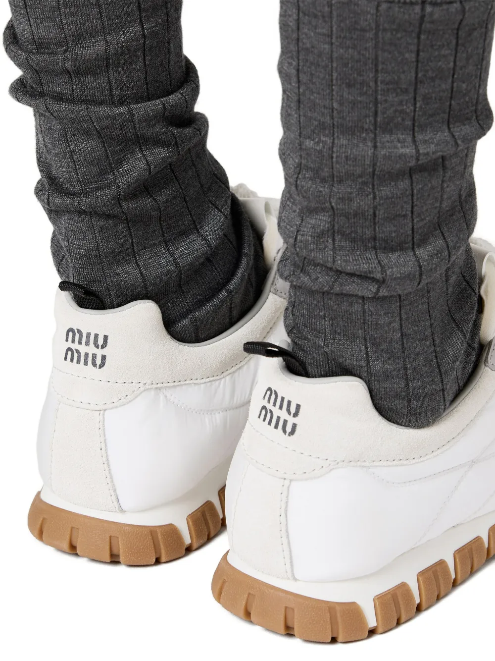 Miu Tyre stitching sneakers Wit