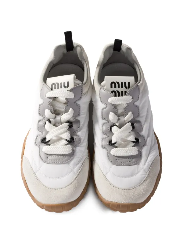 Miu Miu Tyre Stitching Sneakers | White | FARFETCH CA