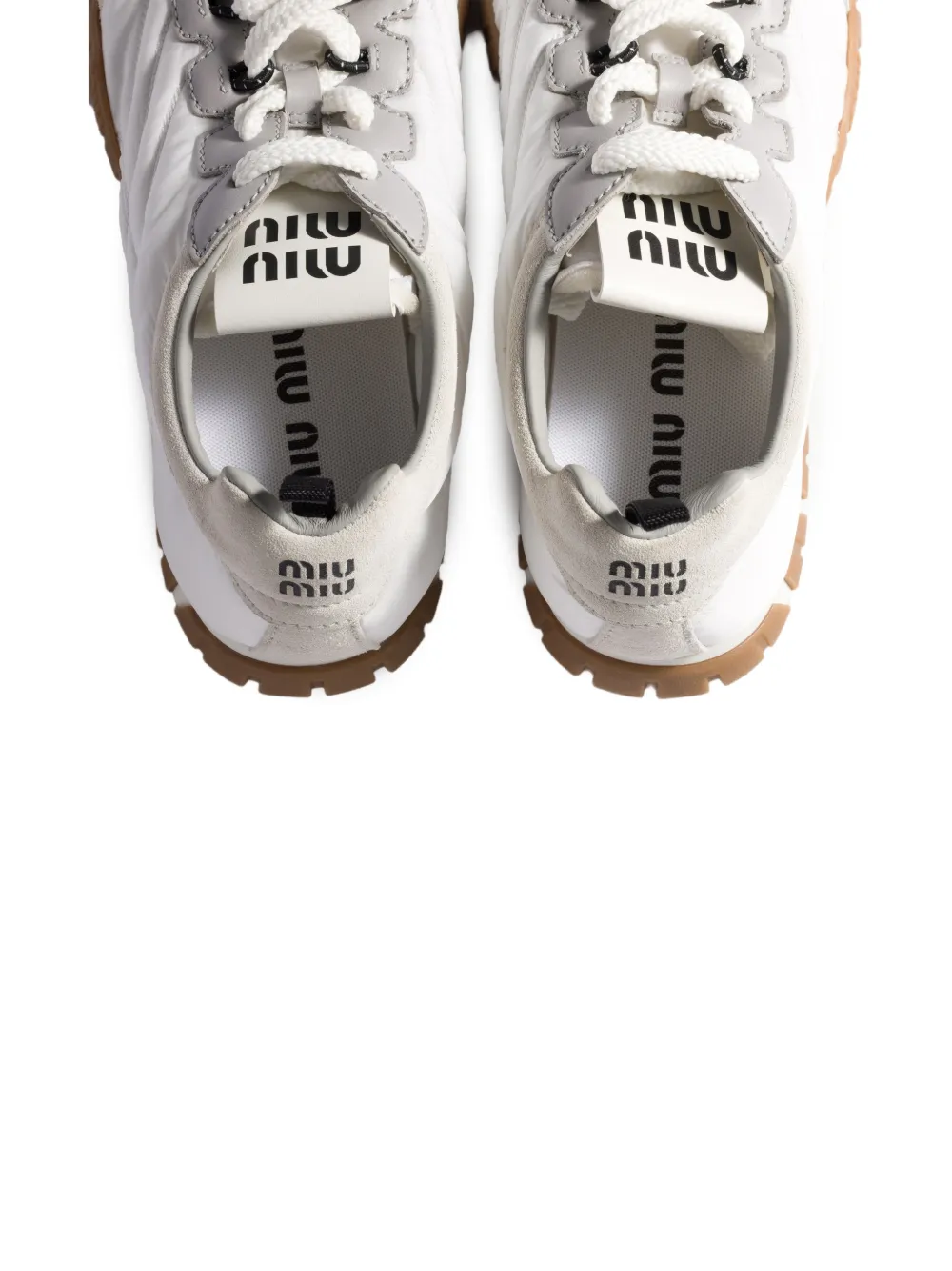 Miu Miu Tyre Stitching Sneakers | White | FARFETCH CA