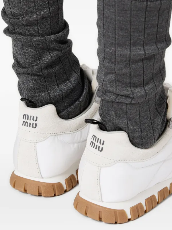Miaページ Miu Miu Tyre Stitching Sneakers | White | FARFETCH CA