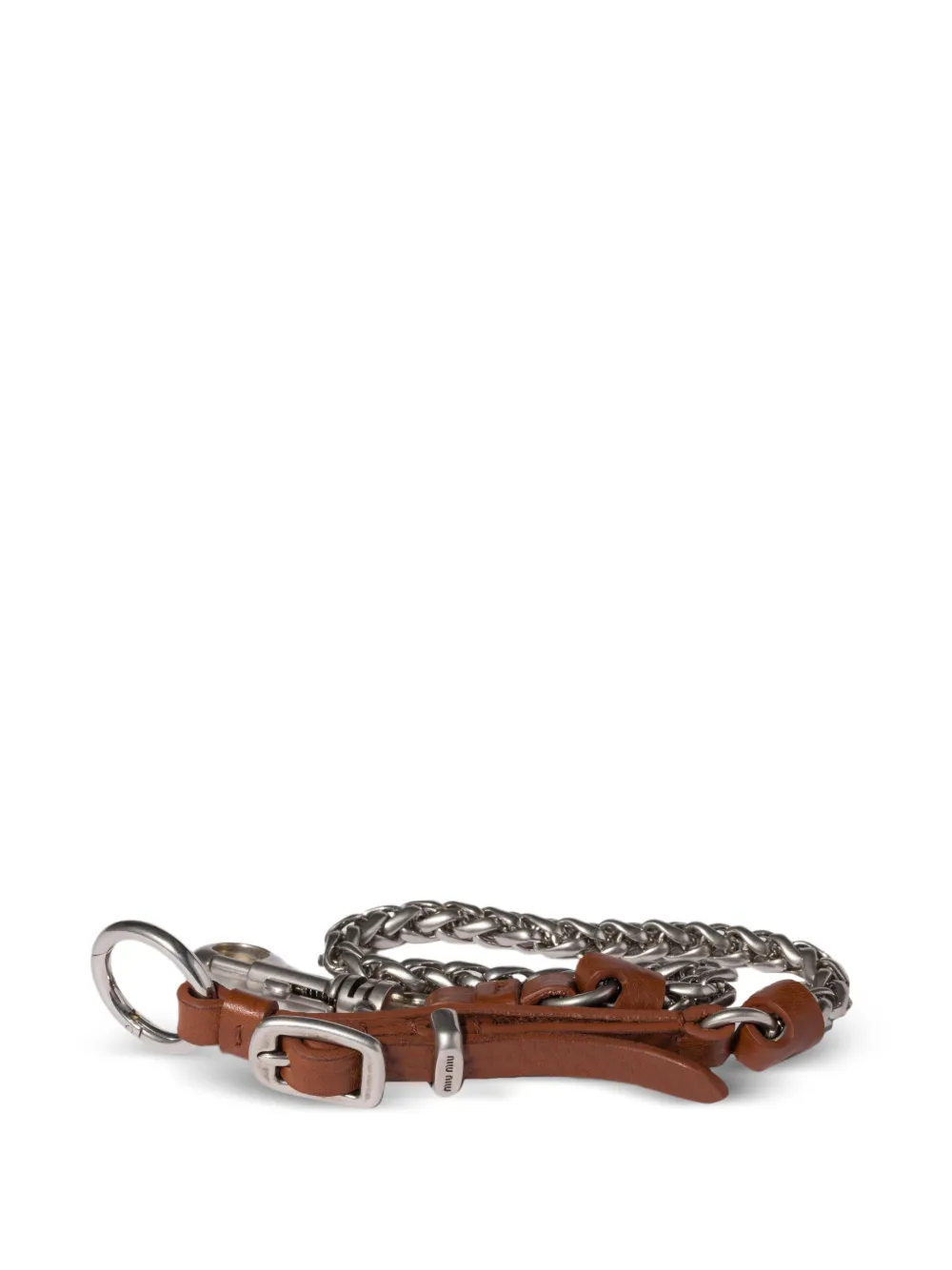  Miu Miu Logo-engraved Keyring - Silver 