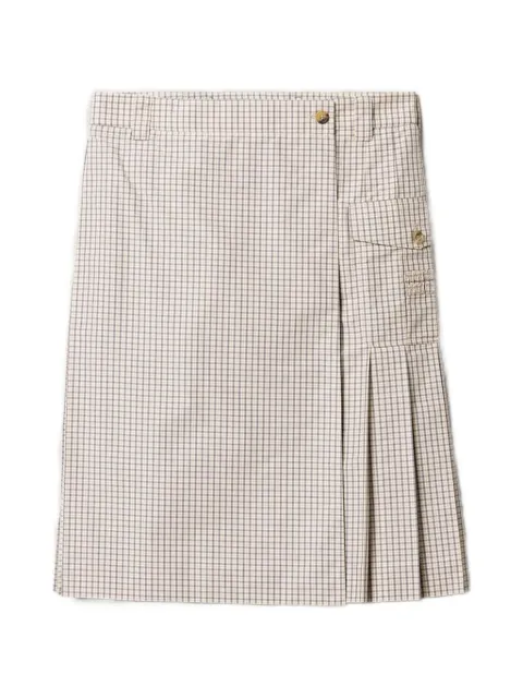 Miu Miu checked technical fabric skirt