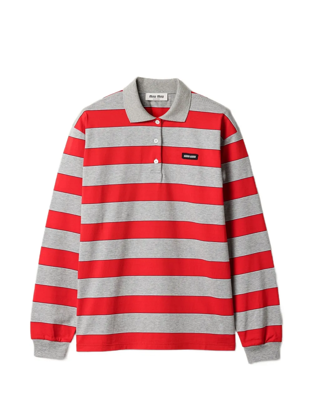 Miu Miu Striped jersey polo shirt - Rosso