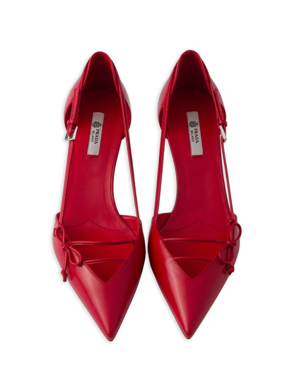 Prada Pointed Toe Pump In Red