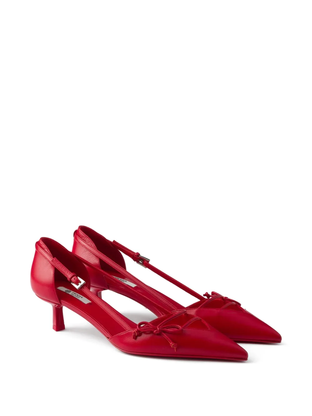 Prada Pointed Toe Pump In Red