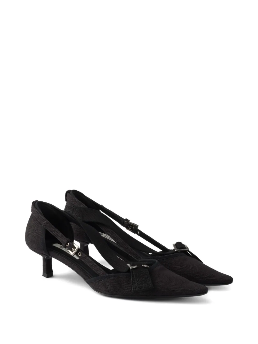 Prada canvas pumps Zwart