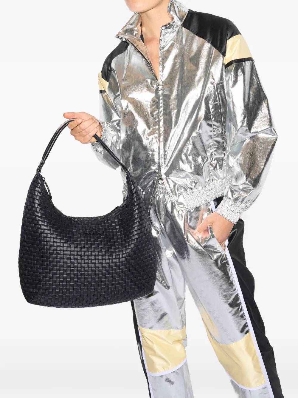 Mz Wallace woven shoulder bag - Zwart