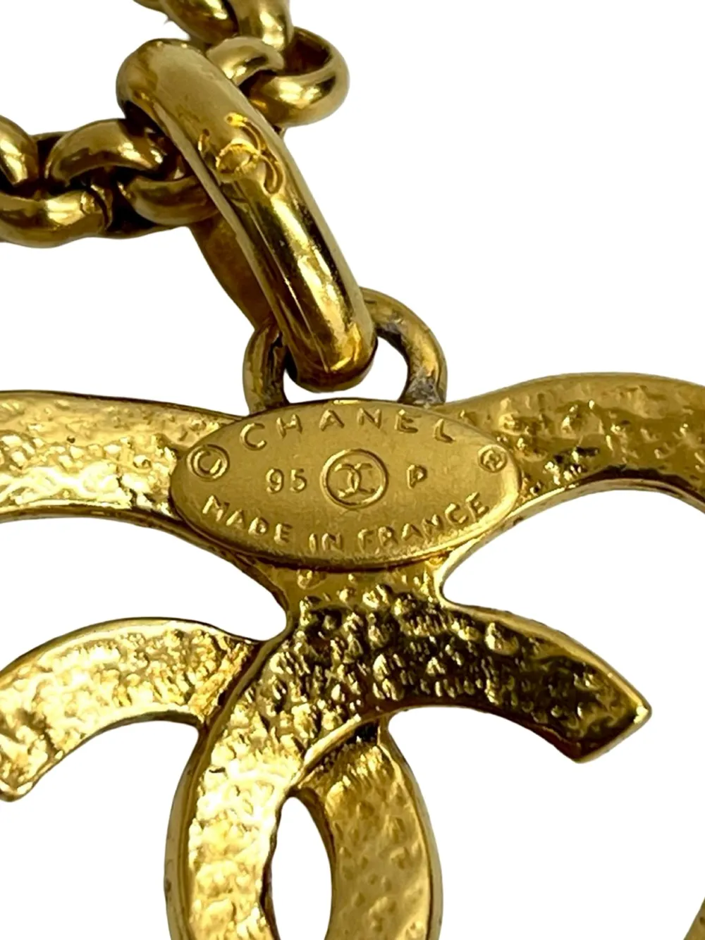 1995 Cc Gold Plated Heart Pendant Necklace Costume Necklace
