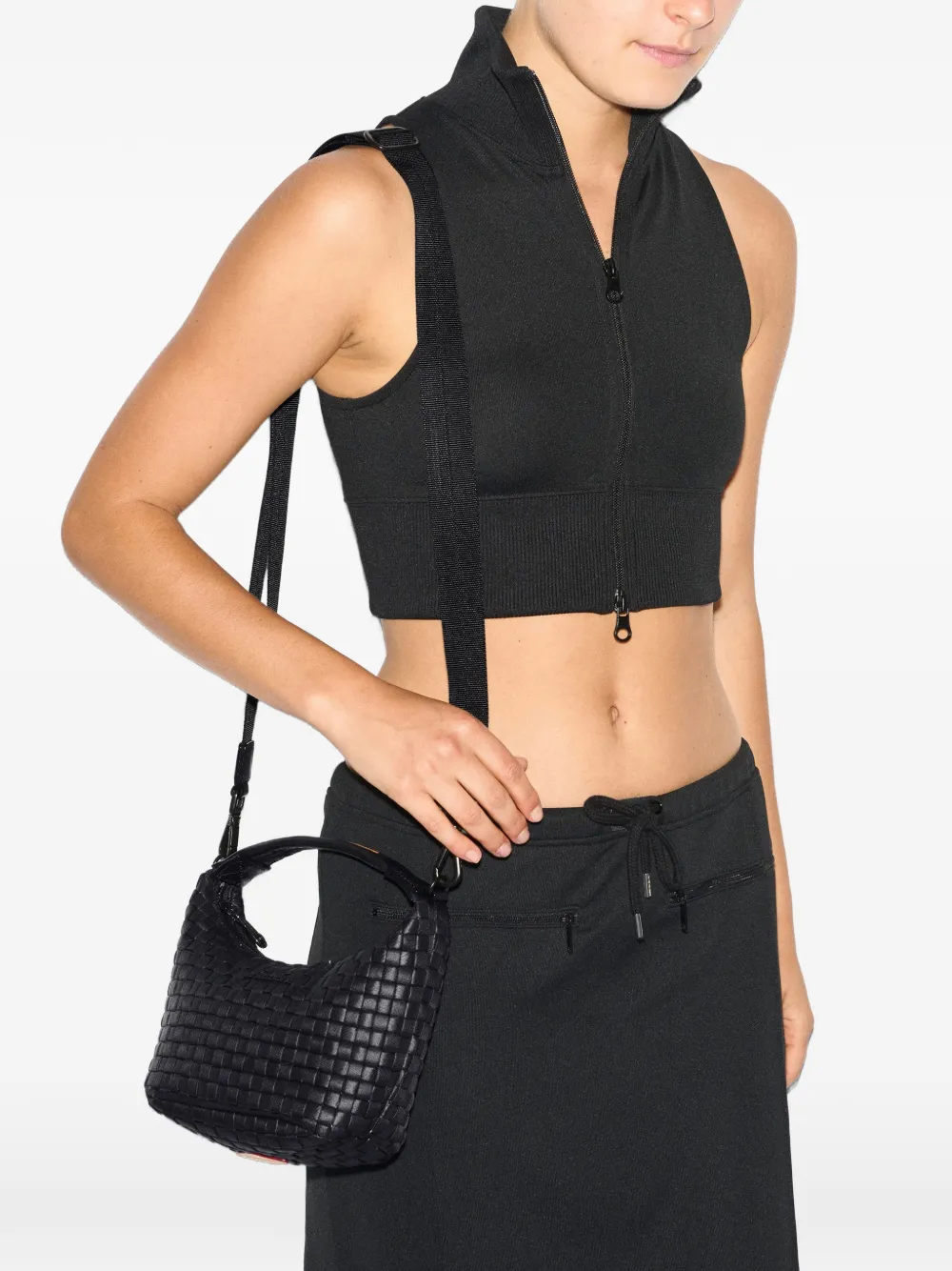 Mz Wallace mini woven hobo tote bag - Nero