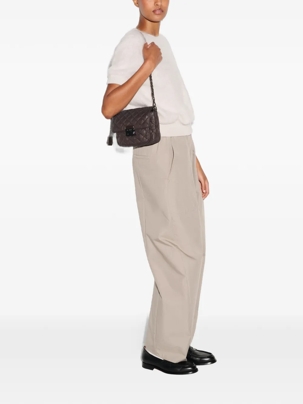  Mz Wallace Small Crosby Lock Cross Body Bag - Brown 