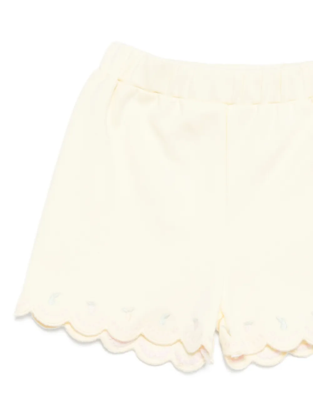Patachou Gewelfde shortsset met borduurwerk Geel